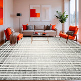 Ultra Soft Area Rug, Non Slip, Stain Resistant, Washable Area Rugs for Living Room, Bedroom, Stripe Cascade Rug Showcasing Modern Monochrome Lines and Crisp Geometry(Gray)