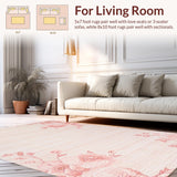 Ultra Soft Area Rug, Non Slip, Stain Resistant, Washable Area Rugs for Living Room, Bedroom, Chic Soft Pink Shag Style(Pink)