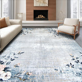 Ultra Soft Area Rug, Non Slip, Stain Resistant, Washable Area Rugs for Living Room, Bedroom, Contemporary Subtle Ogee Design(Gray)