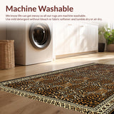 Ultra Soft Area Rug, Non Slip, Stain Resistant, Washable Area Rugs for Living Room, Bedroom, Wild Animal Print Elegance(Brown)