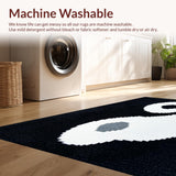 Ultra Soft Area Rug, Non Slip, Stain Resistant, Washable Area Rugs for Living Room, Bedroom, Philosophical Indoor Bath Rug for Zen Decor(Black)