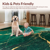Ultra Soft Area Rug, Non Slip, Stain Resistant, Washable Area Rugs for Living Room, Bedroom, Gilded Abstract Swirling Texture(Green)