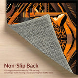 Ultra Soft Area Rug, Non Slip, Stain Resistant, Washable Area Rugs for Living Room, Bedroom, Eclectic Modern Nature Motif(Orange)