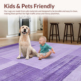 Ultra Soft Area Rug, Non Slip, Stain Resistant, Washable Area Rugs for Living Room, Bedroom, Warm Earthy Tones Aesthetic(Purple)