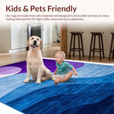 Ultra Soft Area Rug, Non Slip, Stain Resistant, Washable Area Rugs for Living Room, Bedroom, Trendy Abstract Floral Composition(Purple)