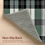 Ultra Soft Area Rug, Non Slip, Stain Resistant, Washable Area Rugs for Living Room, Bedroom, Chic Rustic Plaid Aesthetic(Gray)