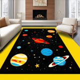 Ultra Soft Area Rug, Non Slip, Stain Resistant, Washable Area Rugs for Living Room, Bedroom, Whimsical Celestial Scene Decor(Yellow)