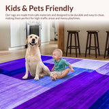 Ultra Soft Area Rug, Non Slip, Stain Resistant, Washable Area Rugs for Living Room, Bedroom, Modern Geometric Trellis Aesthetic(Purple)
