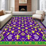 Ultra Soft Area Rug, Non Slip, Stain Resistant, Washable Area Rugs for Living Room, Bedroom, Elegant Floral Medley Design(Purple)