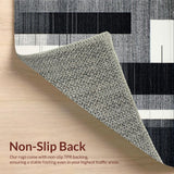 Ultra Soft Area Rug, Non Slip, Stain Resistant, Washable Area Rugs for Living Room, Bedroom, Minimalist Abstract Monochrome Artistry(Gray)