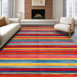 Ultra Soft Area Rug, Non Slip, Stain Resistant, Washable Area Rugs for Living Room, Bedroom, Dynamic Red-Blue Yellow Fusion(Red)