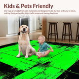 Contemporary Green Black Checkerboard Motif(Green)