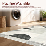 Ultra Soft Area Rug, Non Slip, Stain Resistant, Washable Area Rugs for Living Room, Bedroom, Sleek Geometric Arch Pattern(Gray)