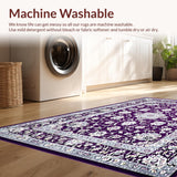 Ultra Soft Area Rug, Non Slip, Stain Resistant, Washable Area Rugs for Living Room, Bedroom, Elegant Purple Tiled Texture(Purple)