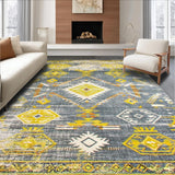 Ultra Soft Area Rug, Non Slip, Stain Resistant, Washable Area Rugs for Living Room, Bedroom, Elegant Grey Ogee Pattern(Gray)