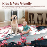 Ultra Soft Area Rug, Non Slip, Stain Resistant, Washable Area Rugs for Living Room, Bedroom, Vibrant Petal Blossom Aesthetic(Pink)