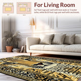 Ultra Soft Area Rug, Non Slip, Stain Resistant, Washable Area Rugs for Living Room, Bedroom, Modern Chic Safari Aesthetic(Gold)