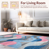 Ultra Soft Area Rug, Non Slip, Stain Resistant, Washable Area Rugs for Living Room, Bedroom, Modern Artistic Tiled Motif(Gray)