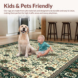 Ultra Soft Area Rug, Non Slip, Stain Resistant, Washable Area Rugs for Living Room, Bedroom, Geometric Botanical Plaid Boho Area(Beige)