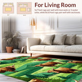 Ultra Soft Area Rug, Non Slip, Stain Resistant, Washable Area Rugs for Living Room, Bedroom, Whimsical Rustic Animal Print(Brown)