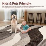 Ultra Soft Area Rug, Non Slip, Stain Resistant, Washable Area Rugs for Living Room, Bedroom, Stylish Contemporary Organic Shapes(Gray)