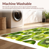 Ultra Soft Area Rug, Non Slip, Stain Resistant, Washable Area Rugs for Living Room, Bedroom, Zesty Kiwi Area Rug Bold Green & Brown Fruit Design Carpet(Green)