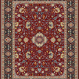 Ultra Soft Area Rug, Non Slip, Stain Resistant, Washable Area Rugs for Living Room, Bedroom, Transitional Warm Palette Leaf Design(Red)