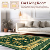 Ultra Soft Area Rug, Non Slip, Stain Resistant, Washable Area Rugs for Living Room, Bedroom, Beige & Green Waterproof Patio(Green)