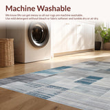 Ultra Soft Area Rug, Non Slip, Stain Resistant, Washable Area Rugs for Living Room, Bedroom, Elegant Abstract Brushed Textures(Gray)