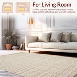 Ultra Soft Area Rug, Non Slip, Stain Resistant, Washable Area Rugs for Living Room, Bedroom, Rustic Natural Fiber Harmony(Beige)