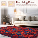 Ultra Soft Area Rug, Non Slip, Stain Resistant, Washable Area Rugs for Living Room, Bedroom, Vintage Texas Flag Bathroom Non-Slip Rug(Red)