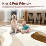 Artisan Horizon Neutral Beige Abstract Area with Modern Design(Beige)