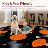 Ultra Soft Area Rug, Non Slip, Stain Resistant, Washable Area Rugs for Living Room, Bedroom, Semi Circle Vibrant Kitchen Absorbent Floor Rug(Black)