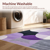 Ultra Soft Area Rug, Non Slip, Stain Resistant, Washable Area Rugs for Living Room, Bedroom, Playful Colorful Crescent(Purple)