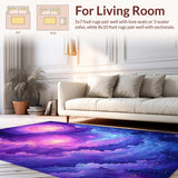 Ultra Soft Area Rug, Non Slip, Stain Resistant, Washable Area Rugs for Living Room, Bedroom, Radiant Space Odyssey Visuals(Purple)