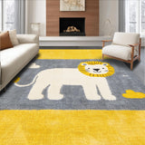 Ultra Soft Area Rug, Non Slip, Stain Resistant, Washable Area Rugs for Living Room, Bedroom, Engaging Round Safari Decor(Yellow)