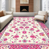 Ultra Soft Area Rug, Non Slip, Stain Resistant, Washable Area Rugs for Living Room, Bedroom, Modern Vibrant Linear Composition(Ivory)