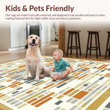 Ultra Soft Area Rug, Non Slip, Stain Resistant, Washable Area Rugs for Living Room, Bedroom, Sophisticated Beige and White Contrast(Brown)