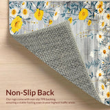 Ultra Soft Area Rug, Non Slip, Stain Resistant, Washable Area Rugs for Living Room, Bedroom, Playful Cozy Flower Arrangement(Gray)