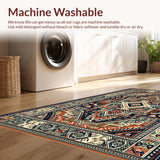 Ultra Soft Area Rug, Non Slip, Stain Resistant, Washable Area Rugs for Living Room, Bedroom, Sleek Minimalist Tiled Artwork(Brown)