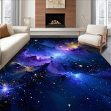 Ultra Soft Area Rug, Non Slip, Stain Resistant, Washable Area Rugs for Living Room, Bedroom, Bold Stellar Color Fusion Concept(Purple)