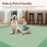 Ultra Soft Area Rug, Non Slip, Stain Resistant, Washable Area Rugs for Living Room, Bedroom, Aura Reversible Area for RV & Patio Green Beige(Green)