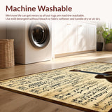 Ultra Soft Area Rug, Non Slip, Stain Resistant, Washable Area Rugs for Living Room, Bedroom, Acoustic Guitar Silhouette Music Themed Area Rug With Non Slip Backing(Black)