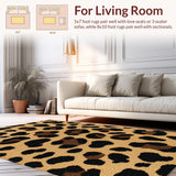 Ultra Soft Area Rug, Non Slip, Stain Resistant, Washable Area Rugs for Living Room, Bedroom, Stylish Non-Shedding Dormitory Leopard Accent Rug(Beige)