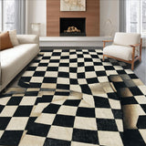 Ultra Soft Area Rug, Non Slip, Stain Resistant, Washable Area Rugs for Living Room, Bedroom, Chessboard Black & White Checkered Patio Rug(Black)