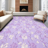 Ultra Soft Area Rug, Non Slip, Stain Resistant, Washable Area Rugs for Living Room, Bedroom, Vibrant Cozy Fuzzy Round Aesthetic(Purple)
