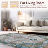 Ultra Soft Area Rug, Non Slip, Stain Resistant, Washable Area Rugs for Living Room, Bedroom, Chic Abstract Tiled Arrangement(Gray)