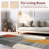 Ultra Soft Area Rug, Non Slip, Stain Resistant, Washable Area Rugs for Living Room, Bedroom, Chic Minimalist Monochrome Design(Gray)