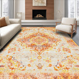 Ultra Soft Area Rug, Non Slip, Stain Resistant, Washable Area Rugs for Living Room, Bedroom, Elegant Boho Textured Design(Beige)