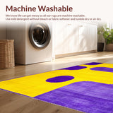 Ultra Soft Area Rug, Non Slip, Stain Resistant, Washable Area Rugs for Living Room, Bedroom, Whimsical Plush Graphic Accent(Yellow)